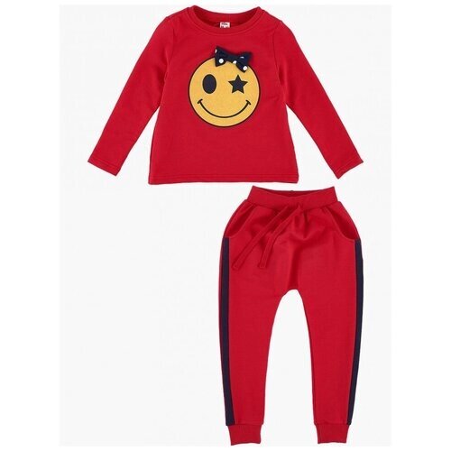 Комплект одежды Mini Maxi, толстовка и брюки, повседневный стиль, размер 122, красный