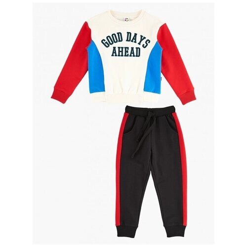 Комплект одежды Mini Maxi, толстовка и брюки, спортивный стиль, размер 98, красный, белый
