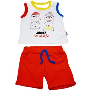 Комплект одежды Miniworld для мальчиков, майка и шорты, повседневный стиль, размер 74, красный