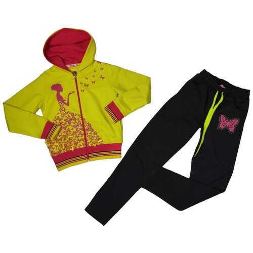 Комплект одежды , олимпийка и брюки, спортивный стиль, размер 128, желтый