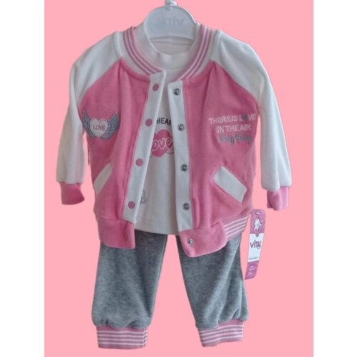 Комплект одежды , размер 68, розовый, белый