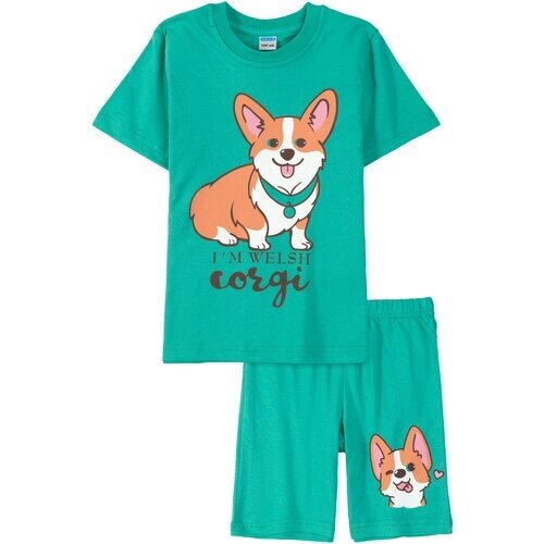 Комплект одежды Sladik Mladik для девочек, футболка и шорты, повседневный стиль, размер 86, зеленый