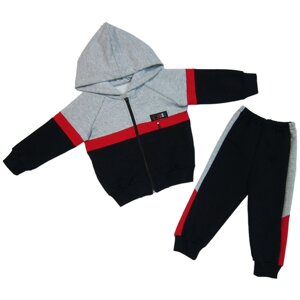Комплект одежды Светлячок-С для мальчиков, кофта и олимпийка и брюки, спортивный стиль, капюшон, карманы, размер 80-86, мультиколор