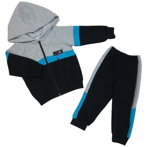 Комплект одежды Светлячок-С для мальчиков, кофта и олимпийка и брюки, спортивный стиль, капюшон, карманы, размер 92-98, мультиколор