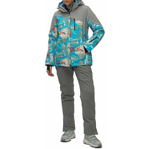 Комплект с брюками для сноубординга, зимний, силуэт полуприлегающий, утепленный, водонепроницаемый, размер 44, синий