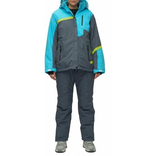 Комплект с брюками для сноубординга, зимний, силуэт полуприлегающий, утепленный, водонепроницаемый, размер 52, голубой
