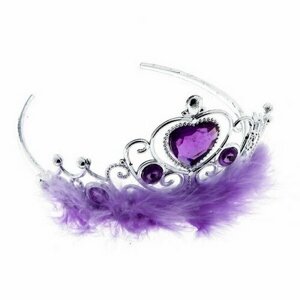 Корона "Леди", с мехом и стразами, фиолетовая, 12 шт.