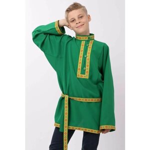 Косоворотка Иван, русская народная рубаха, зеленая, 52-54