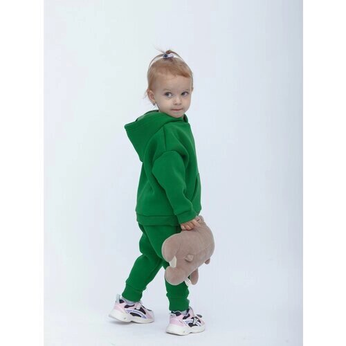 Костюм детский, худи и брюки, размер 104, зеленый