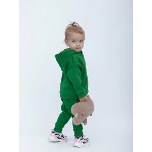 Костюм детский, худи и брюки, размер 122, зеленый