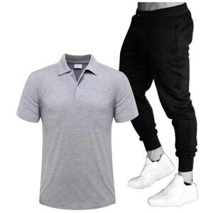 Костюм , футболка и брюки, размер 50, серый
