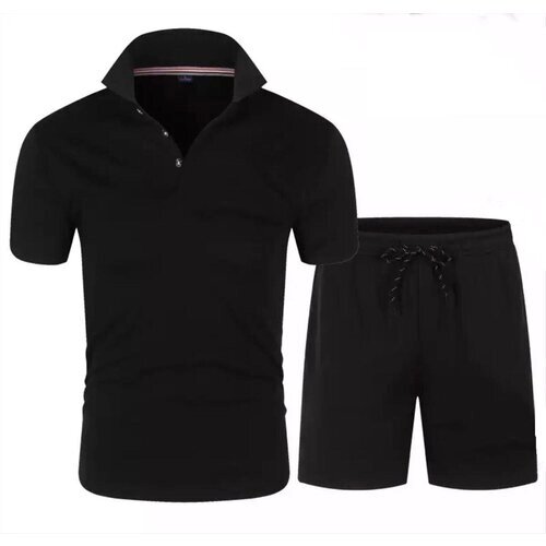 Костюм , футболка и шорты, размер 48, черный