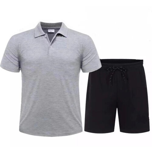 Костюм , футболка и шорты, размер 50, серый