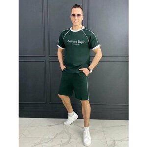 Костюм Jools Fashion спортивный летний шорты и майка, размер 50, зеленый
