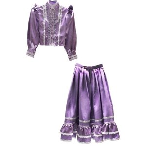 Костюм "Казачка"фиолетовый, куля+кофта+юбка+воротник, 6-10 лет)