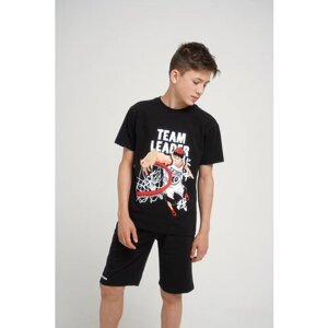 Костюм KRUTTO для мальчиков, футболка и шорты, размер 140, черный