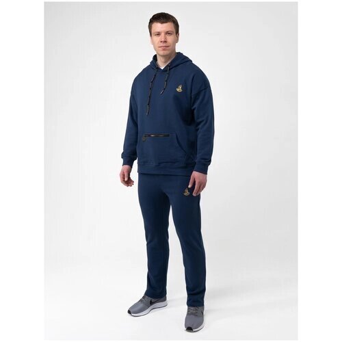 Костюм Великоросс, олимпийка, худи и брюки, силуэт прямой, размер 42, синий