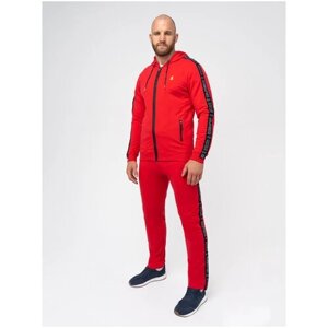 Костюм Великоросс, толстовка и брюки, силуэт прямой, размер 62, красный