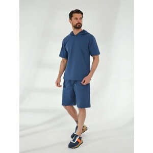 Костюм VITACCI, футболка и шорты, свободный силуэт, размер 50/52, синий