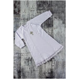 Крестильная рубашка little WORLD OF ALENA, размер 44 (68), белый