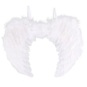 Крылья ангела белые перьевые малые карнавальные крылья