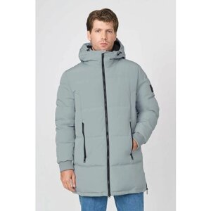 Куртка Baon, демисезон/зима, силуэт прямой, капюшон, карманы, манжеты, внутренний карман, размер 56, серый