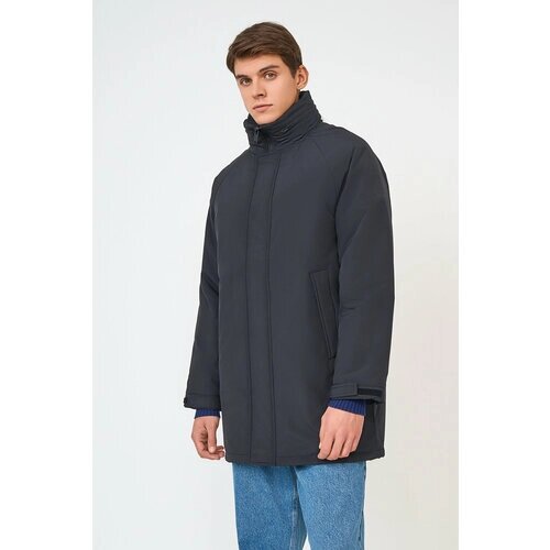 Куртка Baon, демисезон/зима, силуэт прямой, капюшон, внутренний карман, карманы, регулируемый край, размер 56, черный