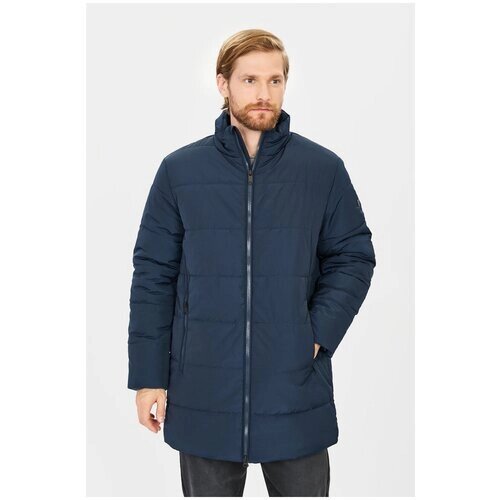 Куртка Baon, демисезон/зима, силуэт прямой, подкладка, капюшон, карманы, размер 46, синий