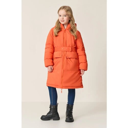 Куртка Baon, демисезон/зима, удлиненная, размер 128, оранжевый, розовый