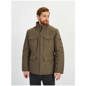 Куртка Baon демисезонная, подкладка, карманы, размер 56, хаки