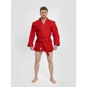 Куртка для самбо РЭЙ-СПОРТ, размер 32, красный