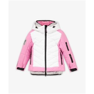 Куртка Gulliver, демисезон/зима, размер 104, белый, розовый