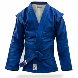 Куртка-кимоно для самбо Крепыш Я с поясом, размер 46, синий