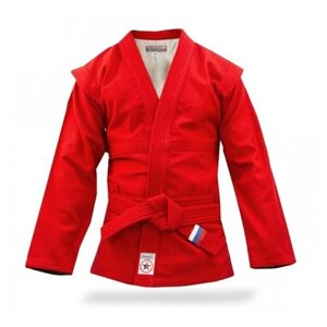 Куртка-кимоно для самбо Крепыш Я с поясом, размер 54, красный