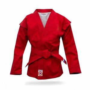 Куртка-кимоно для самбо Крепыш Я с поясом, размер 86, красный