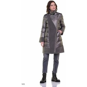 Куртка Prima Woman, демисезон/зима, средней длины, силуэт прямой, ветрозащитная, ультралегкая, утепленная, без капюшона, размер 42, серый