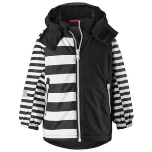 Куртка Reima зимняя, светоотражающие элементы, мембрана, водонепроницаемость, капюшон, карманы, подкладка, размер 110, черный