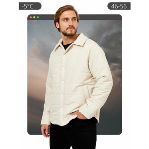 Куртка-рубашка MowGear демисезонная, оверсайз, размер 46, бежевый