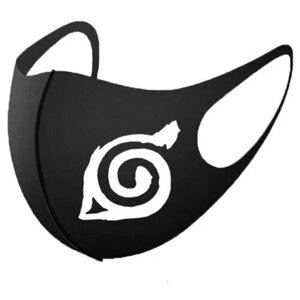 Маска из аниме Наруто многоразовая с символом "Деревня скрытого листа"Косплей, аксессуар, повязка