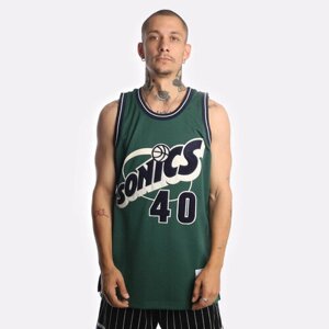 Майка Mitchell & Ness, силуэт прямой, размер XXL, зеленый