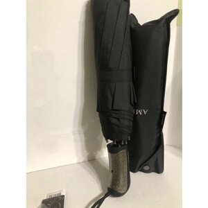 Мини-зонт Amico, автомат, 2 сложения, обратное сложение, чехол в комплекте, черный