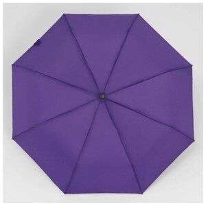 Мини-зонт автомат, 3 сложения, купол 108 см., 8 спиц, чехол в комплекте, фиолетовый