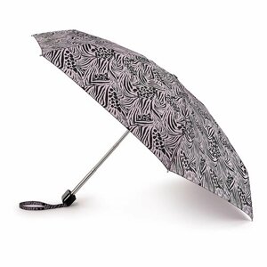 Мини-зонт FULTON, механика, 5 сложений, купол 85 см., 6 спиц, чехол в комплекте, для женщин, черный, розовый