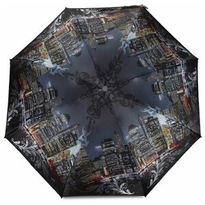 Мини-зонт Popular, механика, 4 сложения, купол 93 см., 8 спиц, чехол в комплекте, для женщин, бежевый