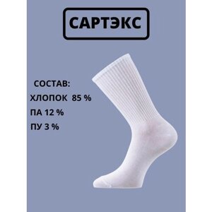 Мужские носки САРТЭКС, 3 пары, высокие, износостойкие, размер 27, белый