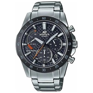 Наручные часы CASIO Часы японские наручные мужские кварцевые на браслете Casio EQS-930DB-1AVUEF, серебряный