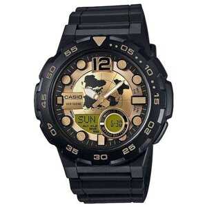 Наручные часы CASIO Collection Японские наручные часы Casio Collection AEQ-100BW-9A, золотой, черный