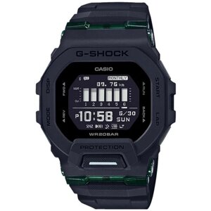 Наручные часы CASIO G-Shock Противоударные японские мужские часы Casio G-Shock GBD-200UU-1D с Bluetooth (блютуз) подключением с гарантией, черный, зеленый
