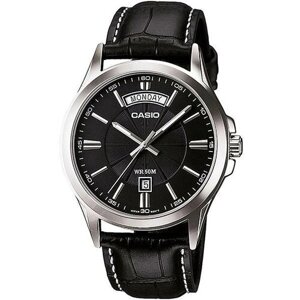 Наручные часы CASIO мужские MTP-1381L-1AVDF, черный, серебряный