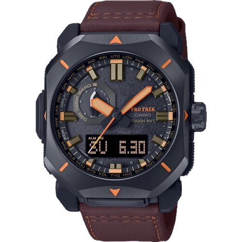Наручные часы CASIO Pro Trek PRW-6900YL-5E, черный, коричневый